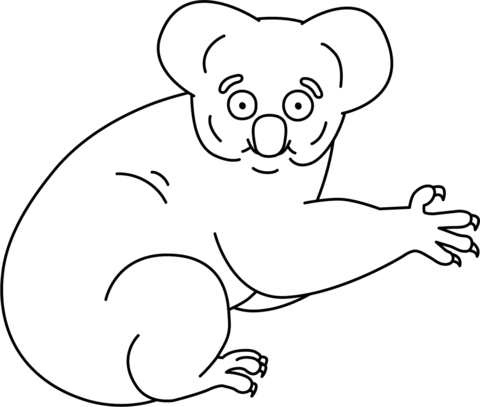 Funny Koala Coloring Page